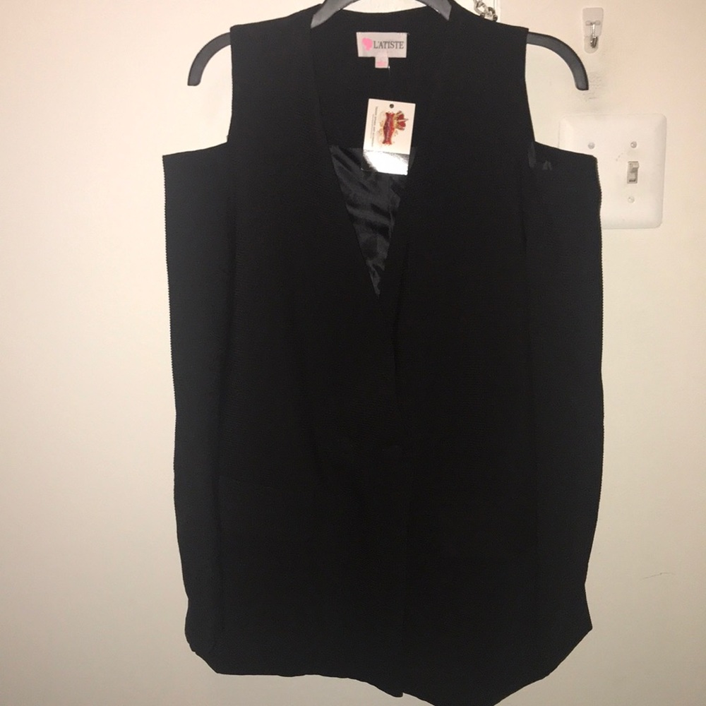 Brand new black cold shoulder blazer